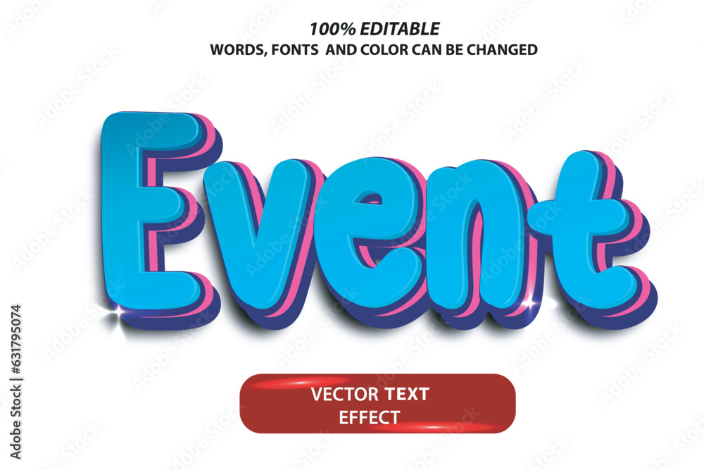 Poster editable original vector text effect event fully customize font template
