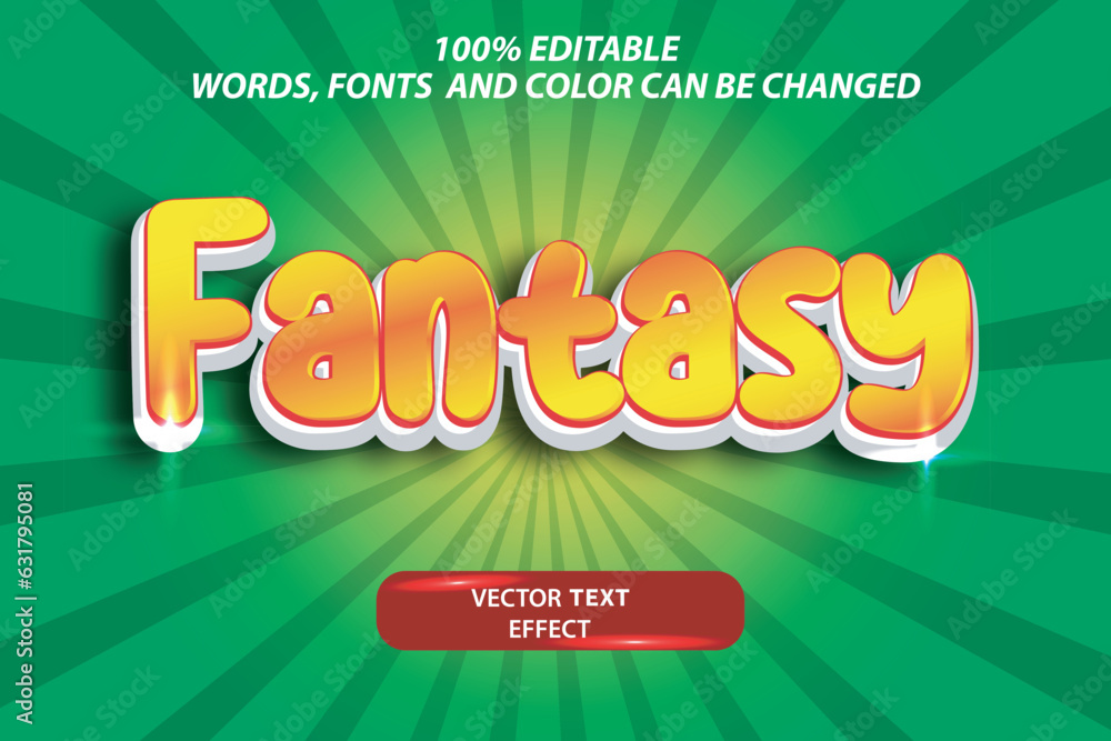 Poster editable original vector text effect fantasy fully customize font template