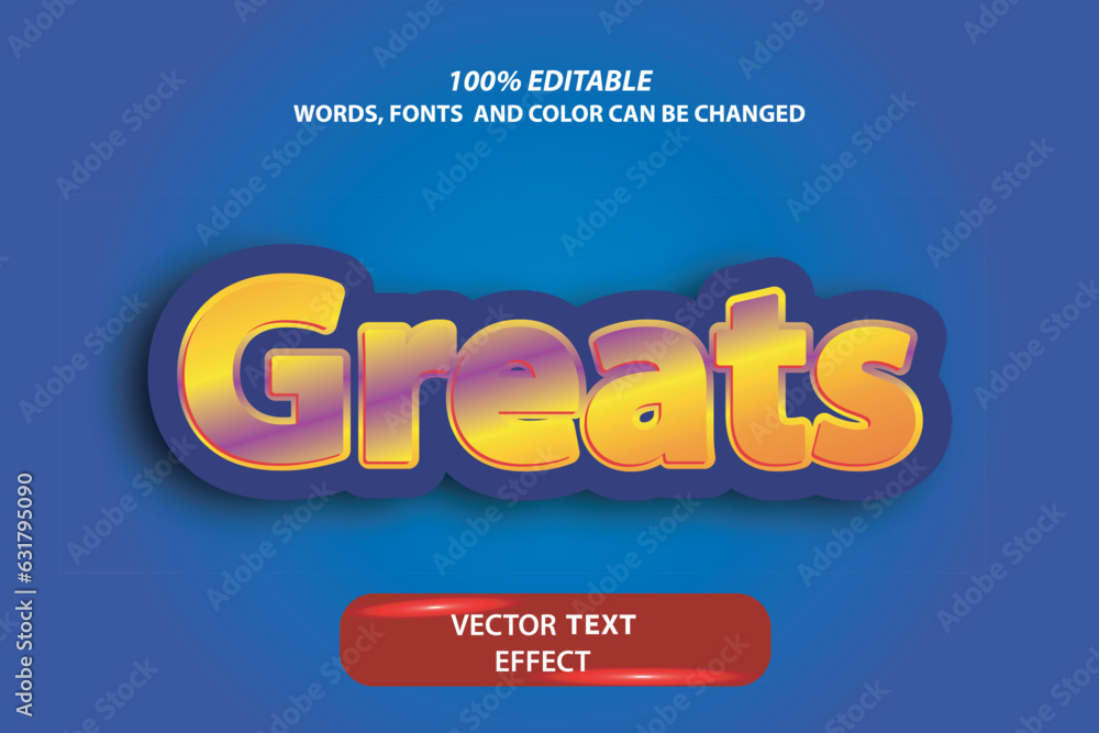 Poster editable original vector text effect greats fully customize font template