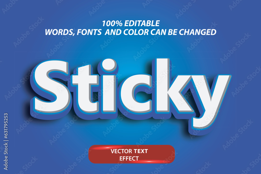 Poster editable original vector text effect sticky fully customize font template