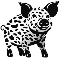 Show pig black and white