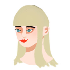 portrait of a long blone hair  woman