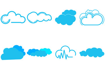 set cloud logo design vector sign