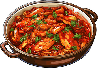 kimchi, food, color kimchi vector illustration