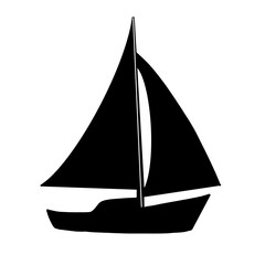 Sailboat, sport icon minimal line in black png