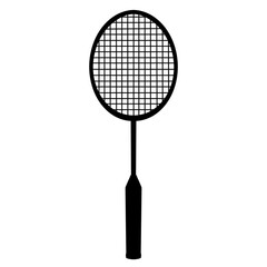 badminton racket , sport icon minimal line in black png