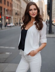 Fototapeta premium portrait of a woman in the city