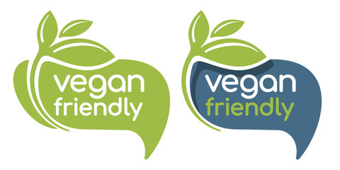 Vegan friendly badge bubble shape