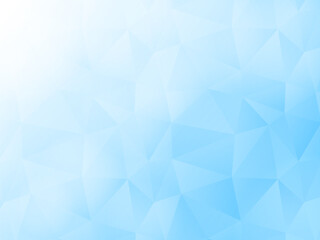 ブルーの爽やかなグラデーション背景、三角ポリゴンパターン