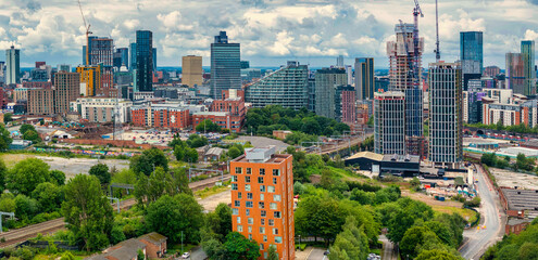Manchester Cityscape as seen from Victoria Riverside
