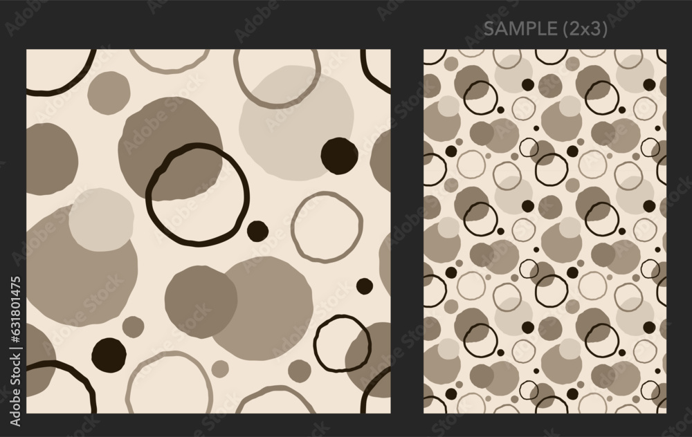Poster abstract seamless pattern - drawn circle shapes