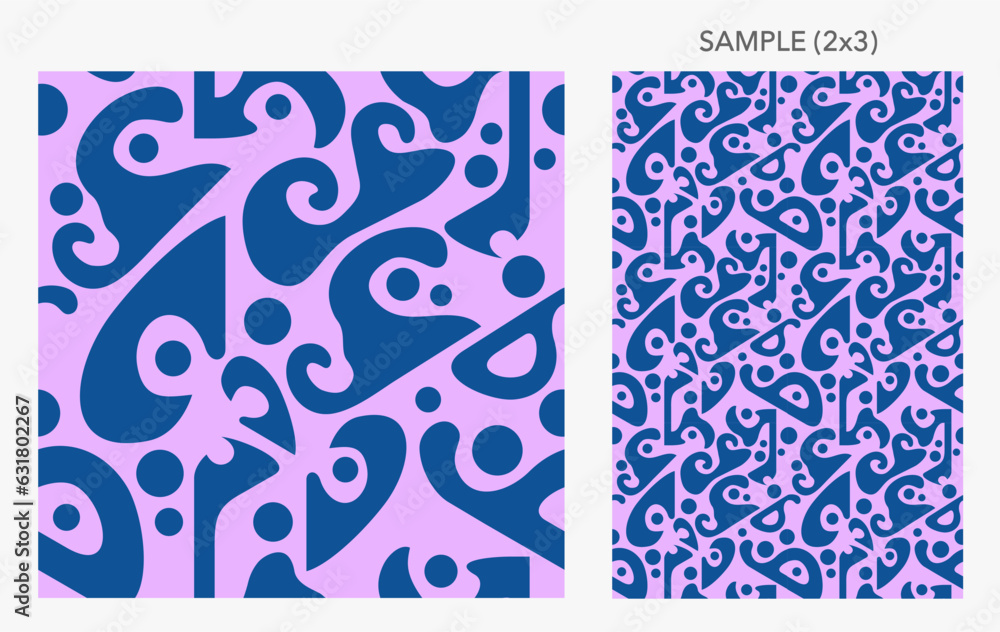 Poster seamless pattern with with random simple shapes