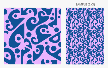 Seamless pattern with with random simple shapes