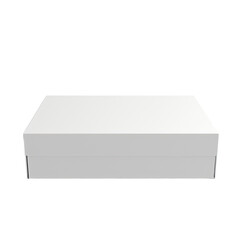 Mockup of a white cardboard mailing box.