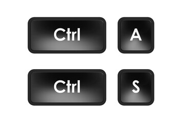 Keyboard shortcut with control A and S