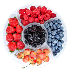 Berry mix isolated on white background