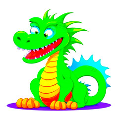 Obraz premium green dragon cartoon