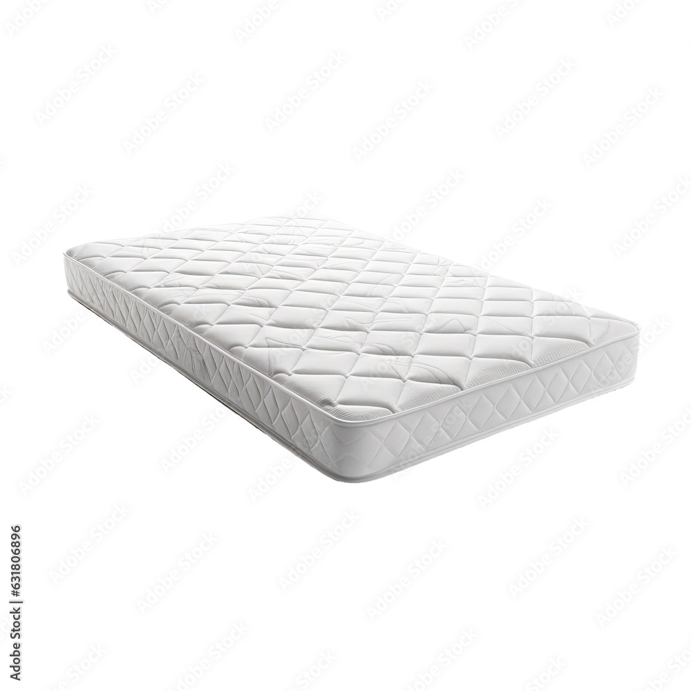 Poster isolated transparent backround with single mattress for comfortable sleep and pleasant dreams.