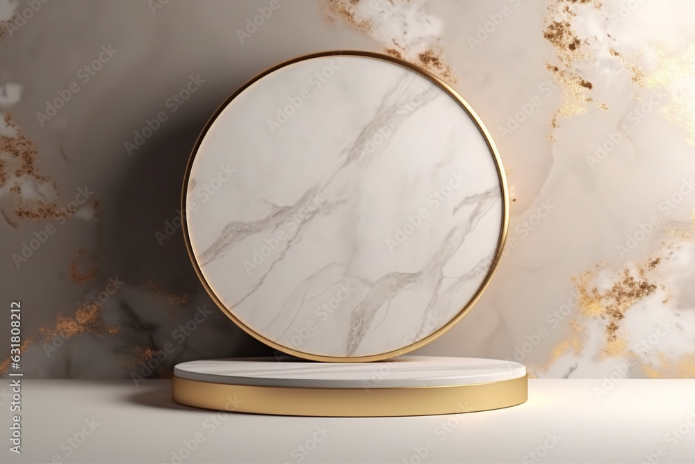 Poster product display background with marble,stone and leaf .minimal background for products presentation.