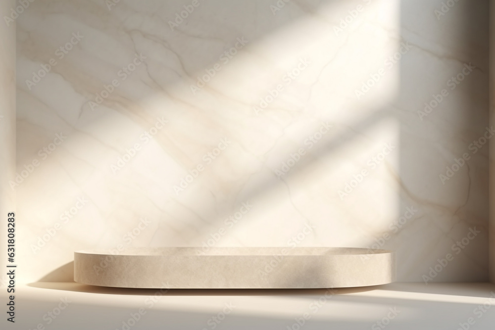 Poster product display background with marble,stone and leaf .minimal background for products presentation.