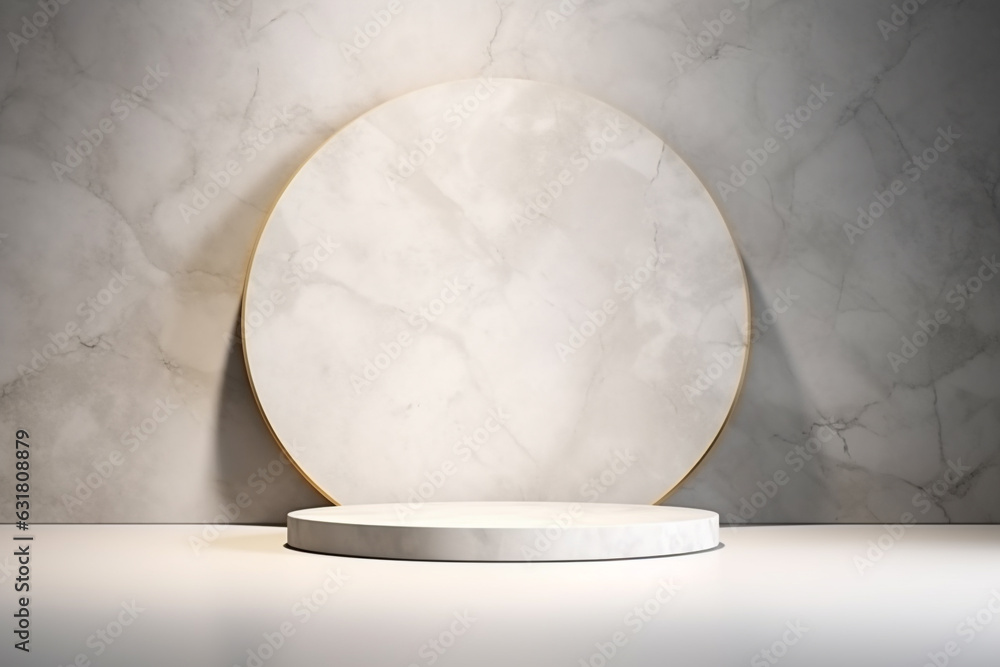 Poster product display background with marble,stone and leaf .minimal background for products presentation.