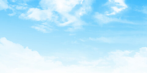 Obraz premium Fantastic soft white clouds against blue sky