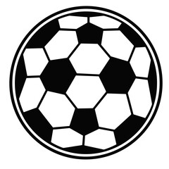 Vector Soccer Ball Icon on White Backgrounds