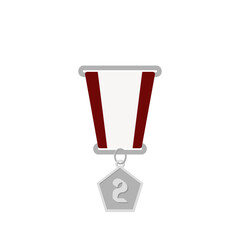 Silver Medal Second Place Ribbon Basic Shape