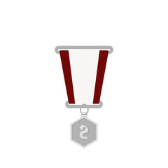 Silver Medal Second Place Ribbon Basic Shape