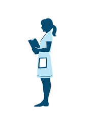 Pay tribute to nurses' compassion and care with this poignant illustration of a nurse silhouette. Gratitude for their healing touch.