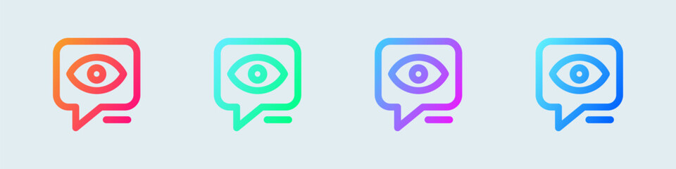Views line icon in gradient colors. Eye signs vector illustration.