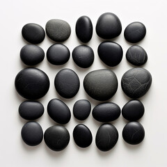 black spa stones isolated on transparent background