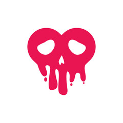 Death Red Skull Love Logo