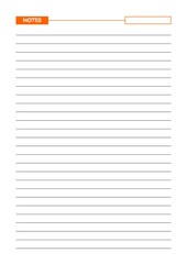 Orange Colour Notebook Paper Pages.  graphing digital paper for personal and commercial use. clean and multiple planning usable sheets.