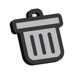 3D Illustration of Trash Can Isolated on White Background
