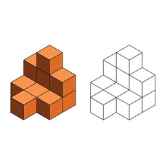 isometric cubes 3d shapes. cube Icon. In Trendy Design Vector. vector illustration on white background