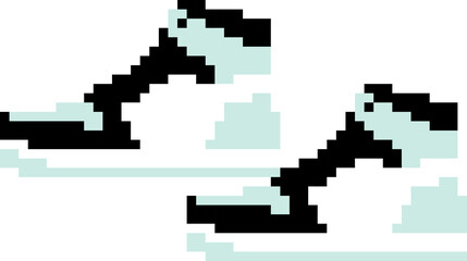 Fototapeta premium Sneaker cartoon icon in pixel style