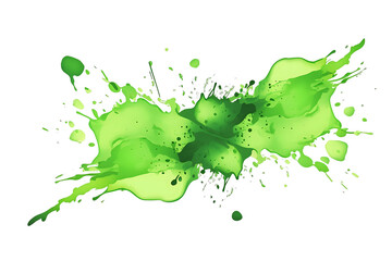 Green liquid splash, no background