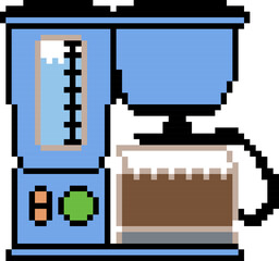 Coffee machine cartoon icon in pixel style