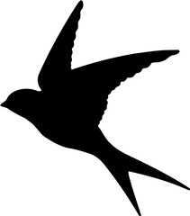 silhouette of a swallow vector