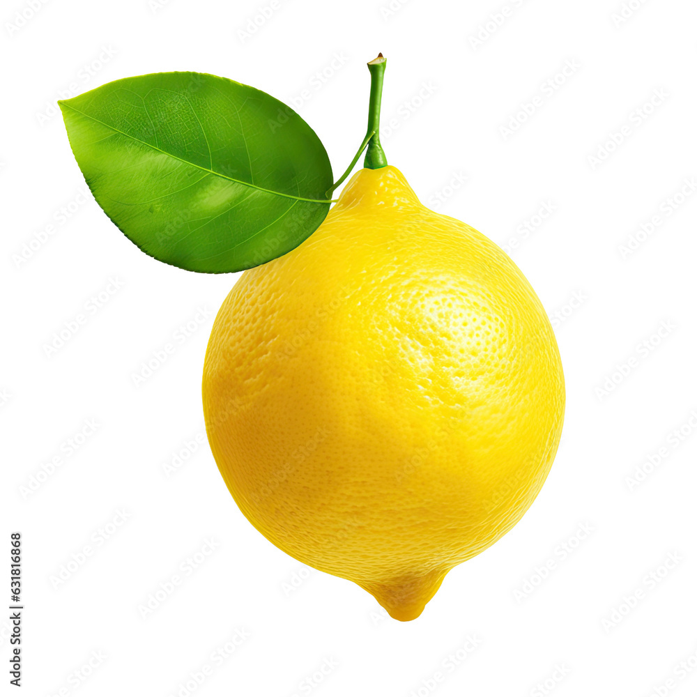 Poster isolated lemon on transparent with clipping path