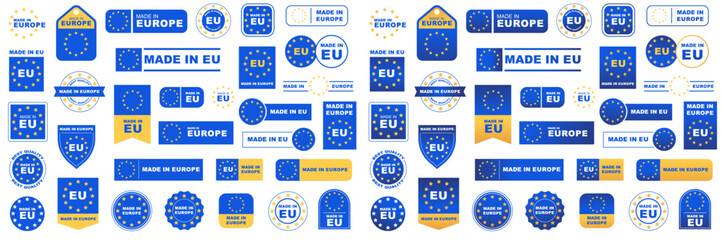 Made in Europe label set. Baner made in EU. © 4zevar