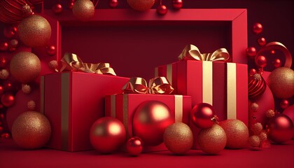 christmas background with gift boxes. Photo in high quality