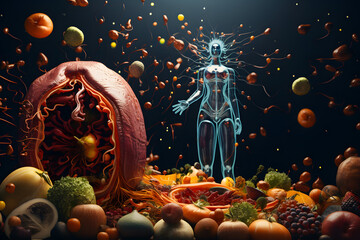 Nourish Body and Mind: Stunning 3D Visualizations of Fasting Benefits and the Power of a Healthy Gut for Total Wellness.