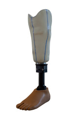 Prostheses below the knee on a transparent background.
