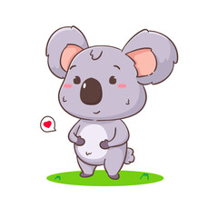 Cute koala bear cartoon character. Adorable kawaii animal vector illustration. Isolated white background.  © crystal_snow