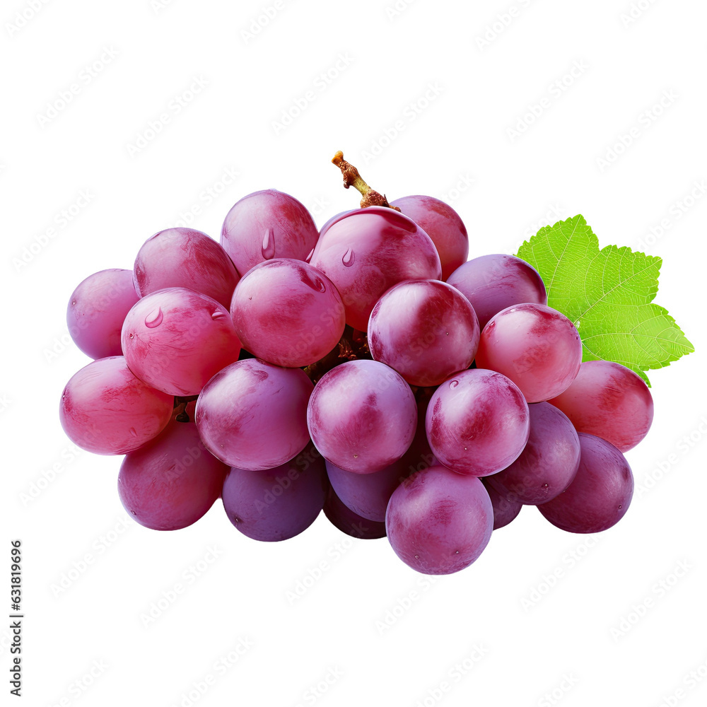 Poster kyoho grape isolated on transparent backround with clipping path.