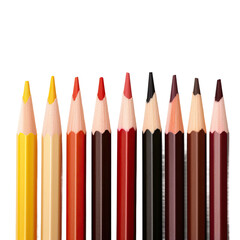 Naklejka premium Many wooden colored pencils displayed in large quantity on a transparent background