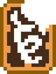 Biscuit cartoon icon in pixel style