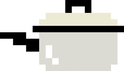 Kettle cartoon icon in pixel style